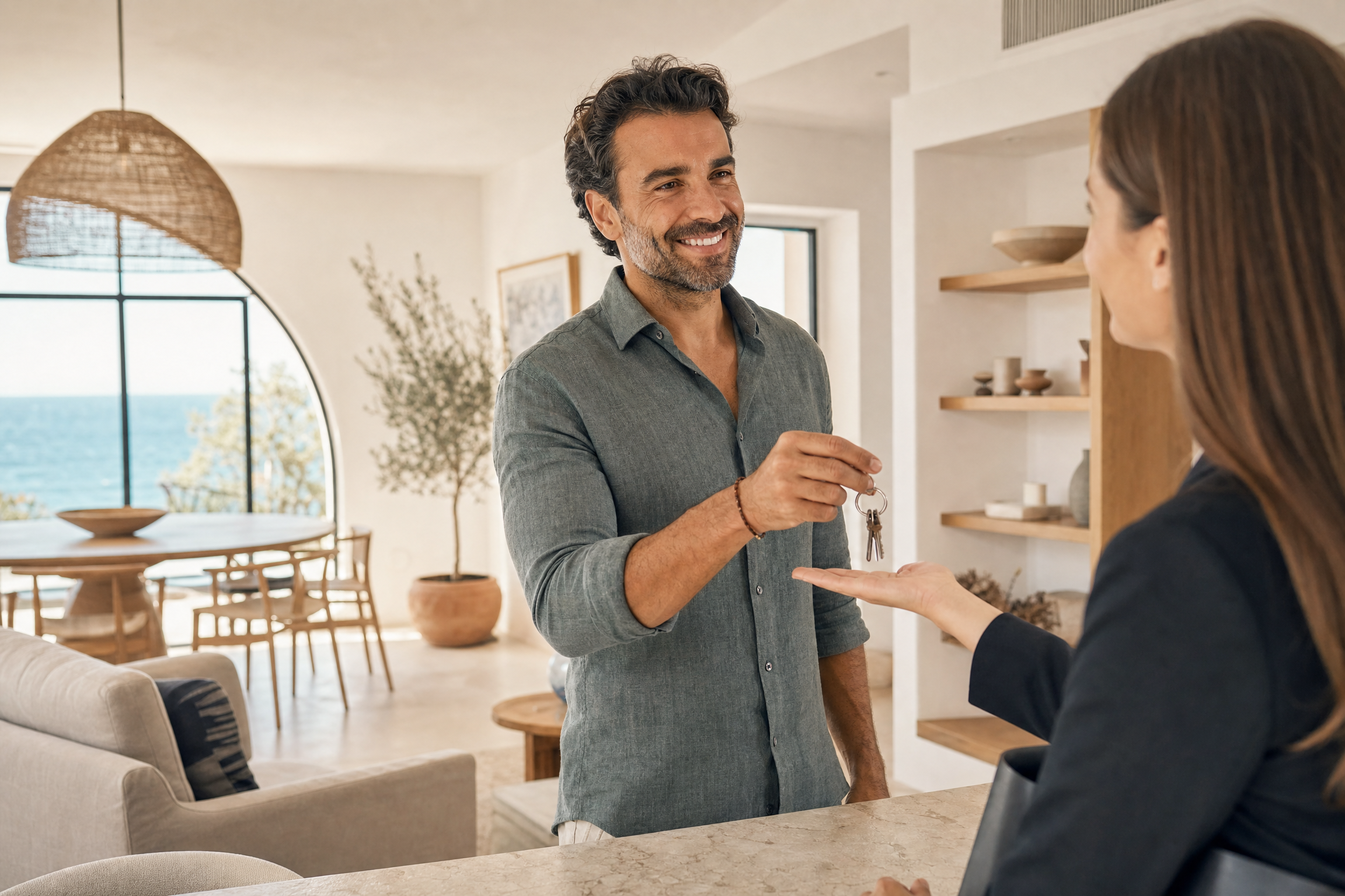 Property owner handing keys to Hostem manager